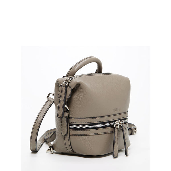 SUSU Gray Leather Backpack Purse for Women Convertible Crossbody Bag