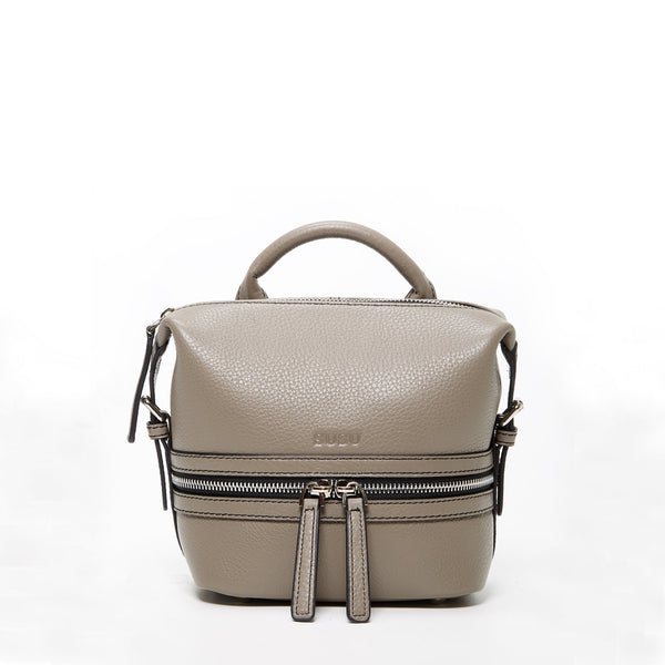 SUSU Gray Leather Backpack Purse for Women Convertible Crossbody Bag