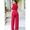 Women sashes high waist v-neck loose wide leg pants summer jumpsuit Casual Rompers overalls for female women jumpsuits women