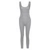 Fitness Women Romper Solid Ribbed Knitted - Beige Street