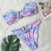 Para Praia 2022 Sexy 10 Colors Push Up Bikini Women Swimwear Metal Bandeau Thong Bikini Brazilian Swimsuit Female Bathing Suit