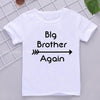 Children Boys Short Sleeve T Shirt Crown Only Child Big Brother Tee Tops Clothes White Casual Kids Tshirt - Beige Street
