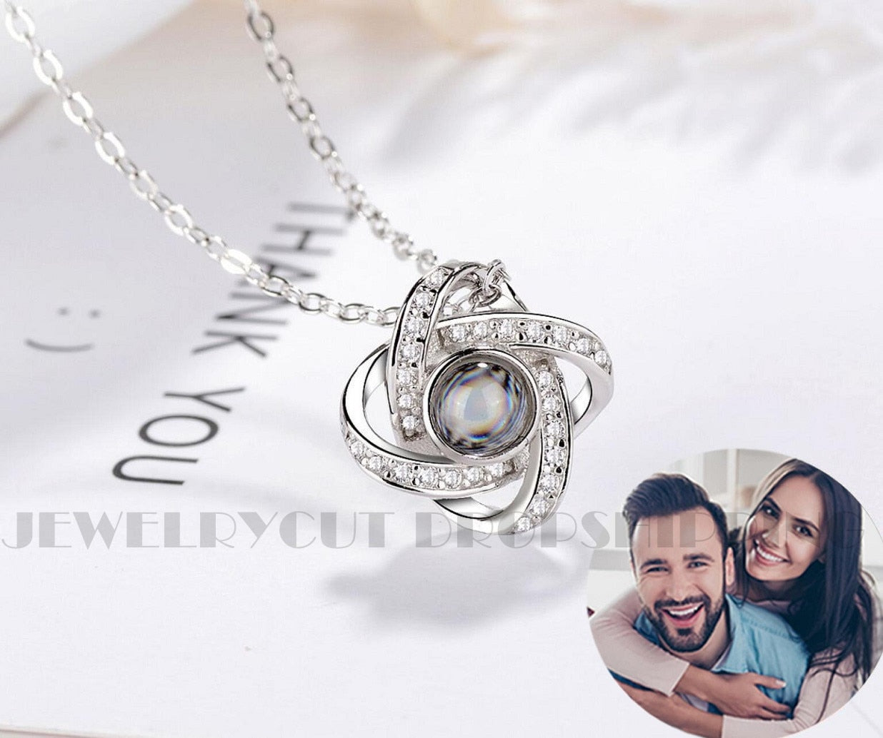 New Projection Pendant Custom Photo Anniversary Birthday Gift for Family, Friends and Lovers