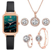 Brand 6PCS Watch Set Women Luxury Rose Gold Quartz Wristwatches - Beige Street