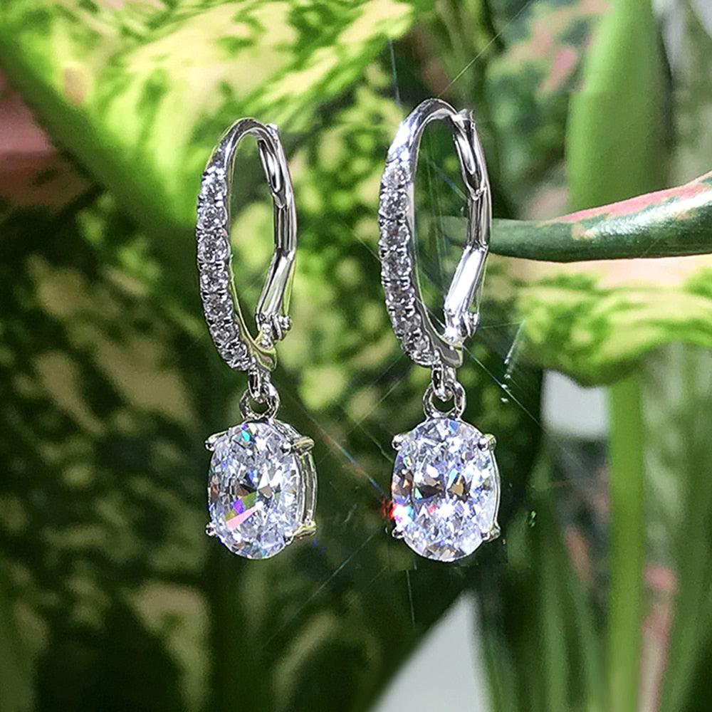 Huitan Delicate Pear CZ Drop Earrings Women Crystal High Quality Versatile Fine Gift Love Fashion Jewelry Daily Party Earrings - Beige Street