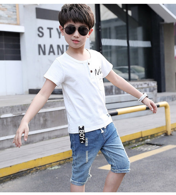 Summer Boys Clothes T-shirt Shorts 2pcs Outfits Kids Clothes For Boys Sport Suit Teenage Boys Clothing Sets