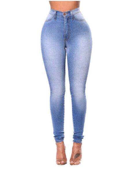 Plus Size 3XL Women's Grinding Elastic Skinny Stretch Jeans High Waist Jeans Washed Casual Denim Pencil Pants Lady Jeans