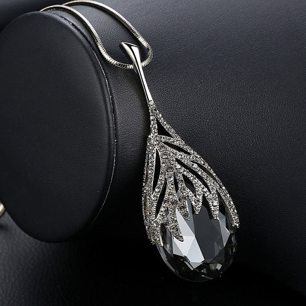 New Arrival Long Necklaces for Women 2022 Fashion Gray Crystal Choker Collier Femme Statement Necklaces &amp; Pendants Accessories
