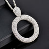 SINLEERY Dazzling Full Cubic Zirconia Hollow Round Pendant Long Necklace for Women Statement Maxi Jewelry Accessories MY102 SSA