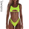 Ellolace Sexy Bikini Hollow Out Women&#39;s Swimsuit High Cut Micro Swimwear 2022 Stylish Bathing Suit Beach Outfits 2 Pieces - Beige Street