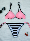 Sexy Bikini Push Up Women Swimsuit 2022 New Solid Stripe Bikinis Set Swimwear Summer Brazilian Beach Bathing Suit Female Biquini