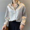 Spring 2022 Women Clothing Silk Shirt Vintage Blouse Women Sheer Top Women Shirt Loose Blouse Woman Overshirt