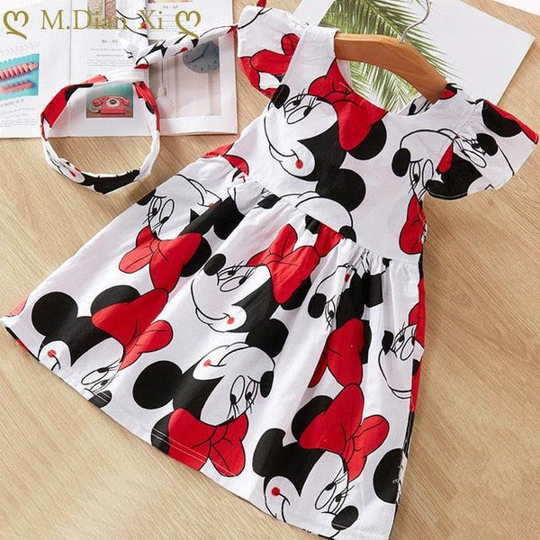 Gilrs Dress Cute Children Kids Baby Girls Dresses Clothes Child Cartoon Summer Dot Sleeveless Kid Garments Clothing 2-7Y - Beige Street