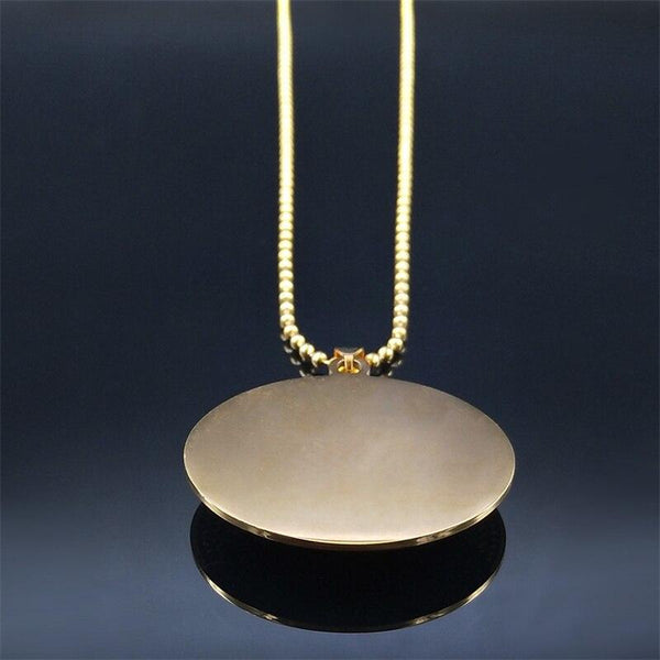 Bohemain Green Natural Stone Stainless Steel Pendant Necklace Women Gold Color Flower Necklaces Jewelry cadenas mujer N3607S04 - Beige Street