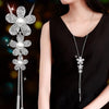 BYSPT Zircon Black Rose Flower Long Necklace Sweater Chain Fashion Metal  Crystal Pendant Necklaces Adjusted - Beige Street