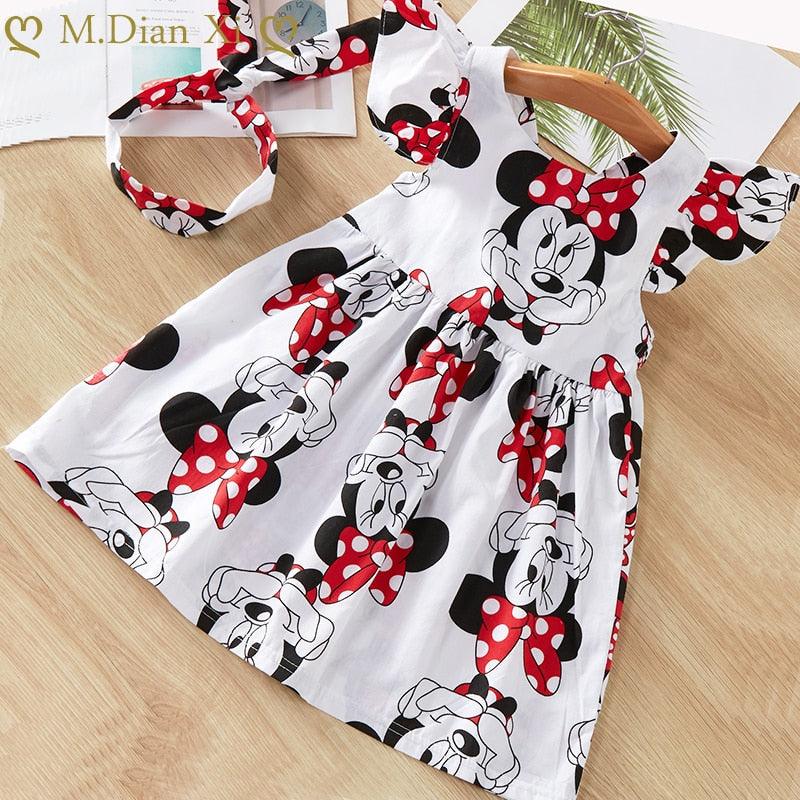 Gilrs Dress Cute Children Kids Baby Girls Dresses Clothes Child Cartoon Summer Dot Sleeveless Kid Garments Clothing 2-7Y - Beige Street