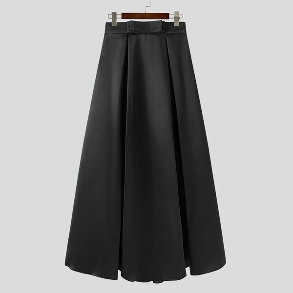 VONDA 2022 Autumn Elegant A-line Skirt Women Solid Maxi Skirts Ladies Ruffled Loose High Waist Pleated Skirts Femme Streetwears
