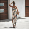 Women Jumpsuits 2022 Sleeveless V-Neck Boho Floral Print Wide Leg Long Pants Rompers Ladies Spaghetti Strap Plus Size Trousers