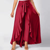 Women&#39;s Elegant Dress Pants Women&#39;s Fancy High Waist Lace Up Skirts Irregular Chiffon Ruffled Lace-Up Long Pants For Women