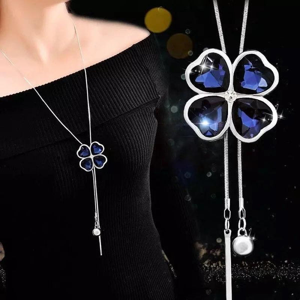 BYSPT Zircon Black Rose Flower Long Necklace Sweater Chain Fashion Metal  Crystal Pendant Necklaces Adjusted - Beige Street