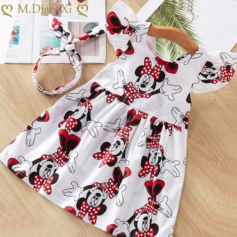 Gilrs Dress Cute Children Kids Baby Girls Dresses Clothes Child Cartoon Summer Dot Sleeveless Kid Garments Clothing 2-7Y - Beige Street