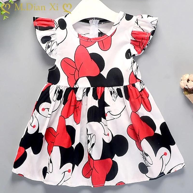 Gilrs Dress Cute Children Kids Baby Girls Dresses Clothes Child Cartoon Summer Dot Sleeveless Kid Garments Clothing 2-7Y - Beige Street